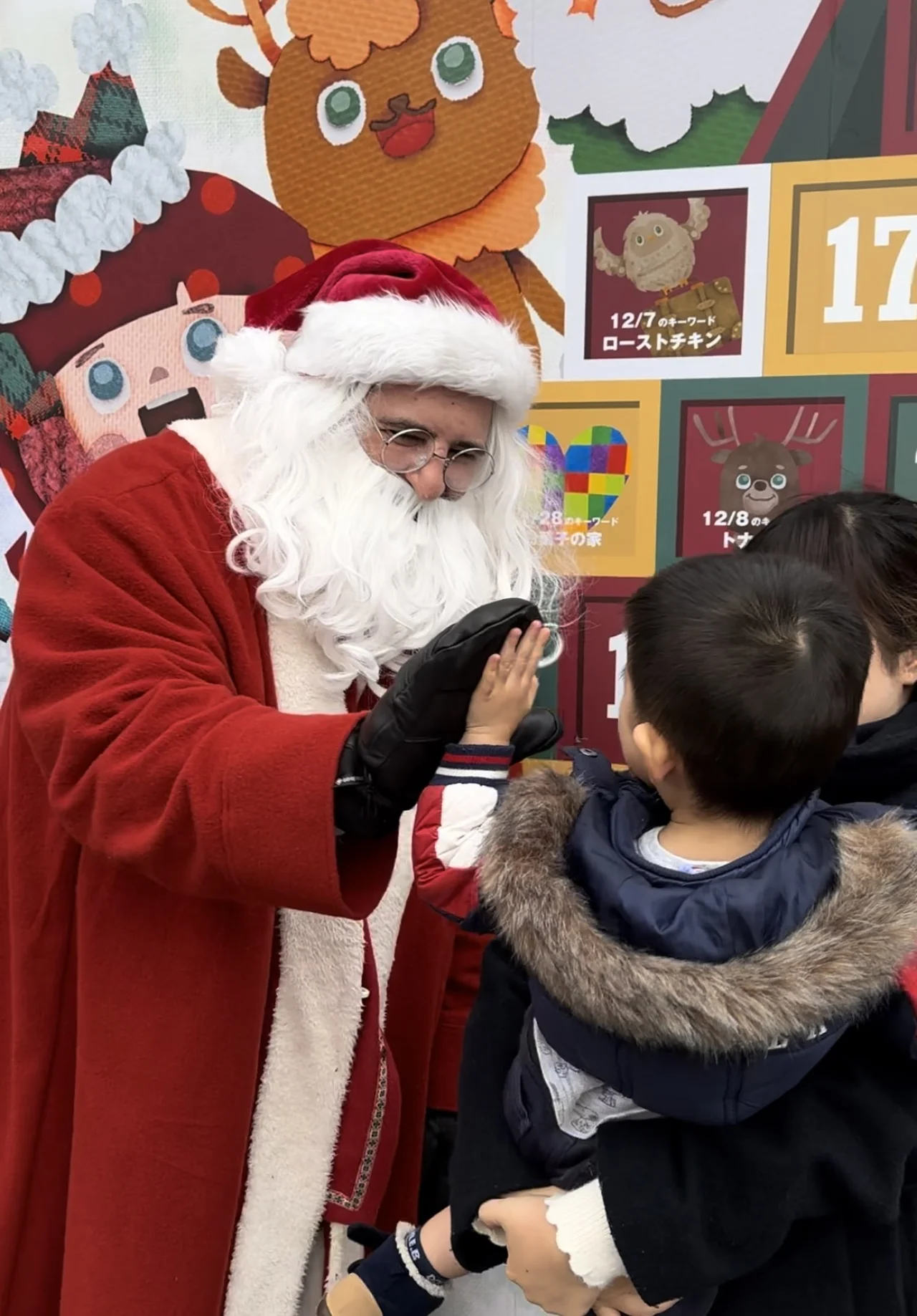 サンタと記念撮影